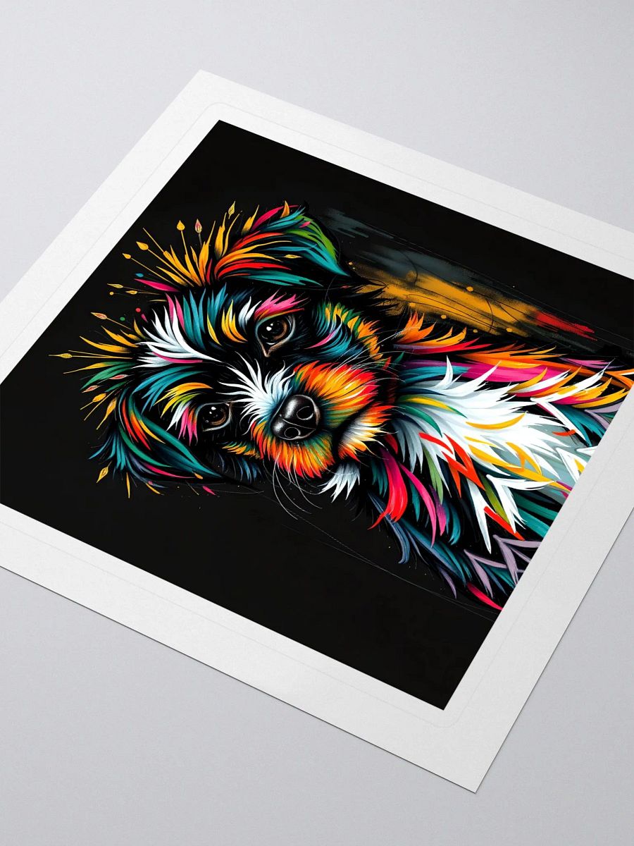 Vibrant Abstract puppy Kiss Cut Stickers product image (3)