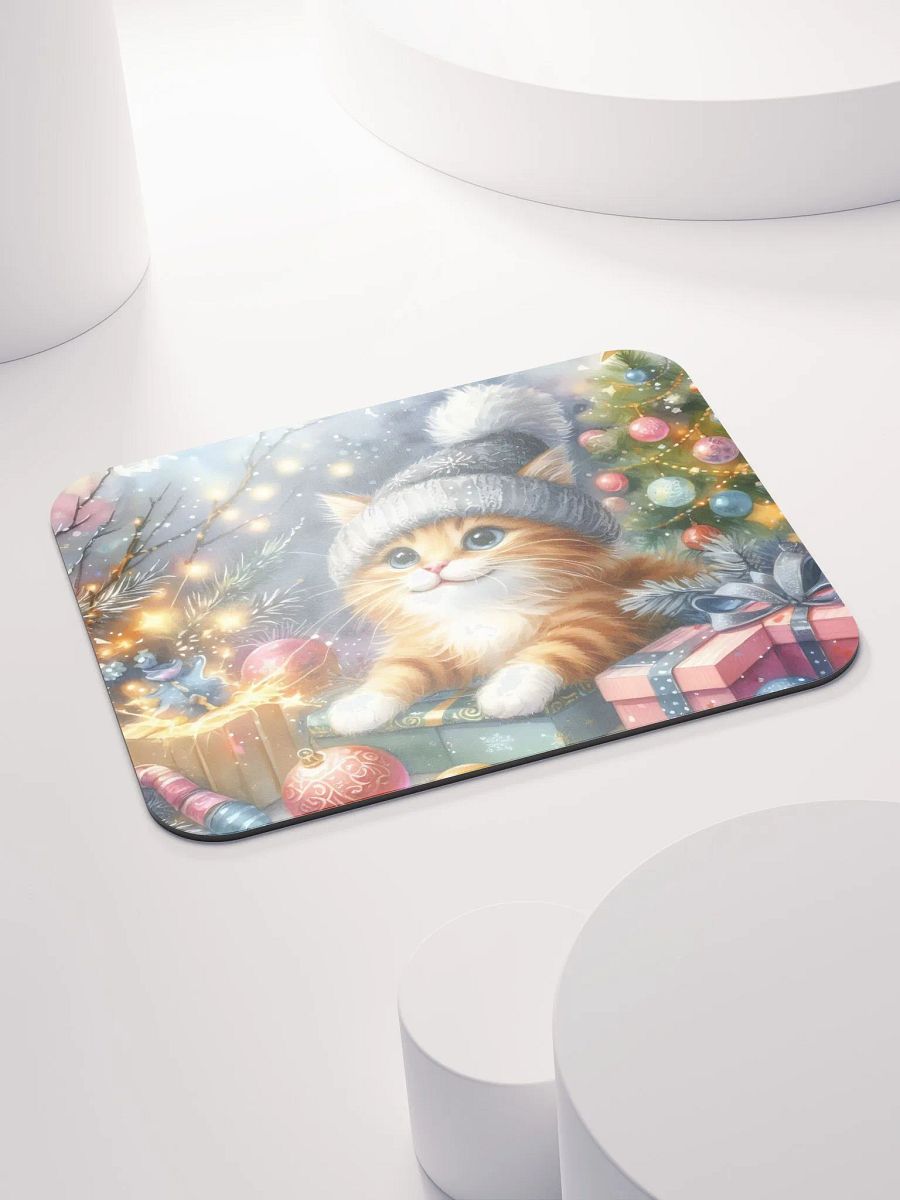 Festive Kitten in a Knit Hat Mause Pad product image (5)