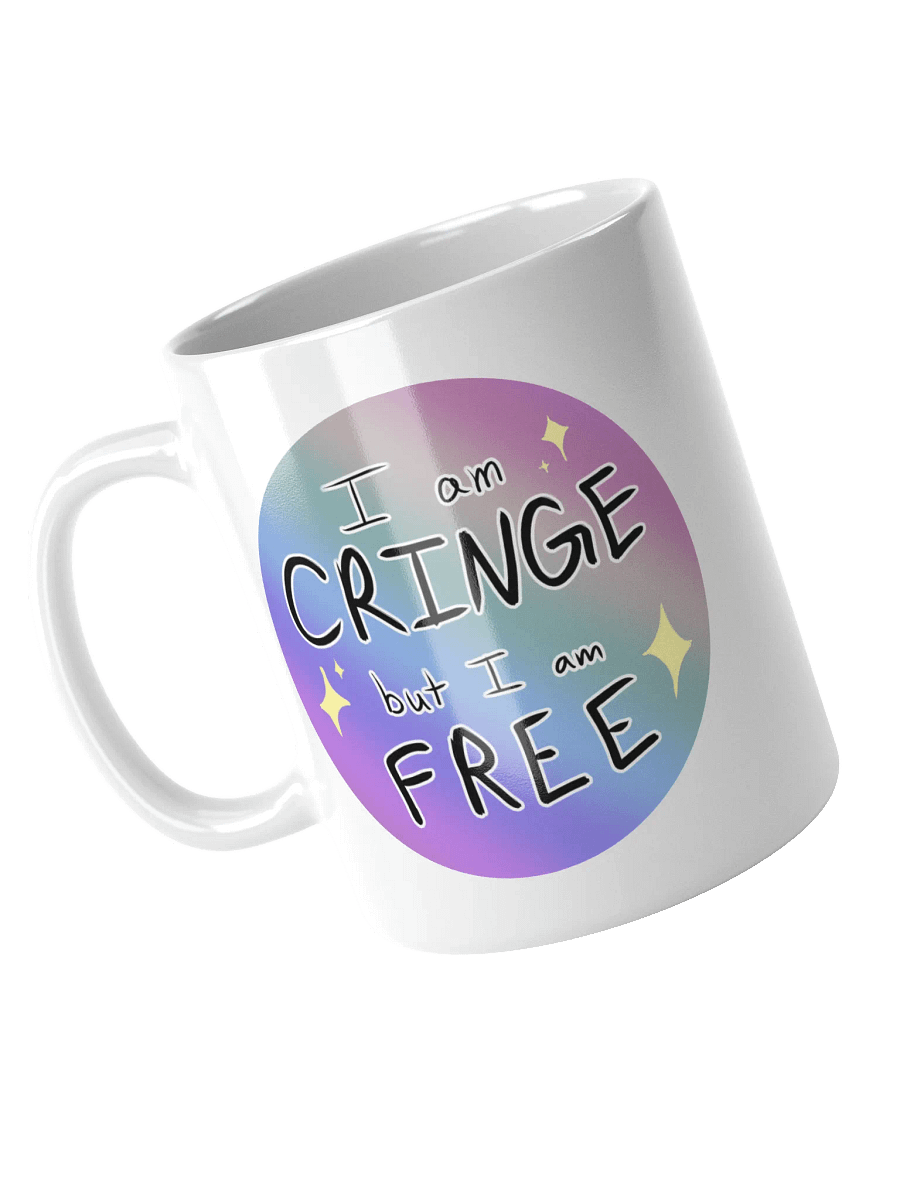'Cringe but Free' Mug (Handle Left of Design) product image (3)