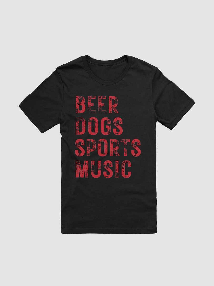 Beer Dogs Sports Music T-Shirt - Outrageously Fun Solid Red BDSM Gift Tee product image (1)