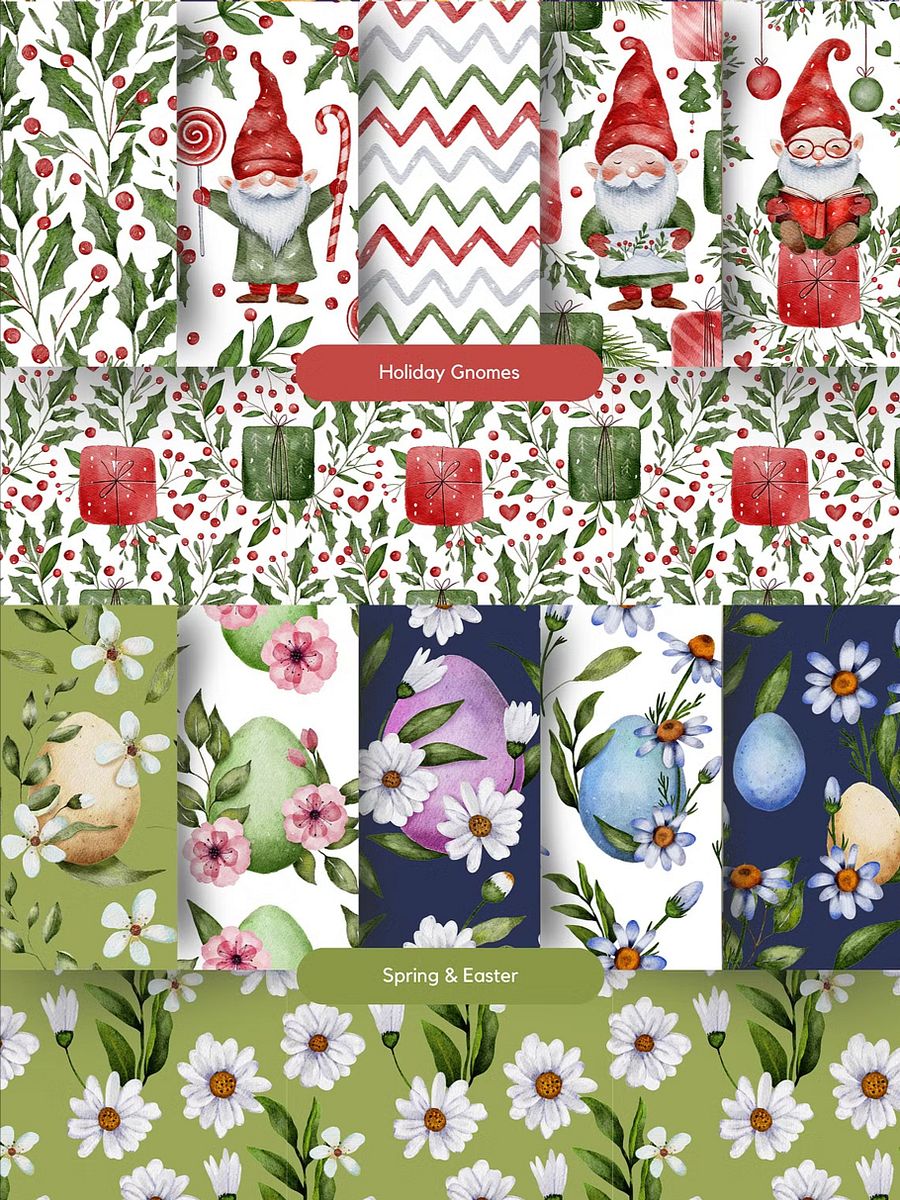 HUGE Watercolor Seamless Pattern Bundle product image (6)