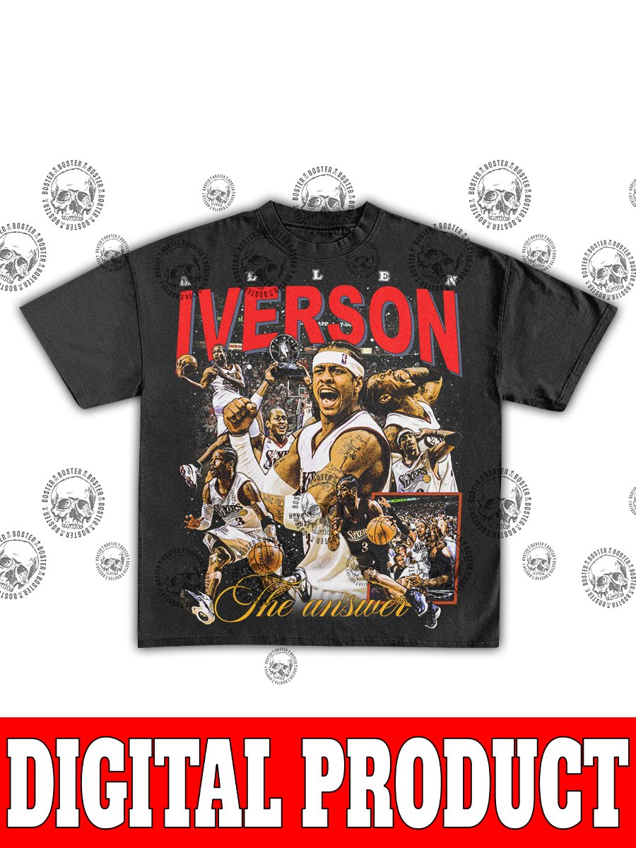 Allen Iverson Collage Vintage 90s Bootleg Graphic Design product image (1)