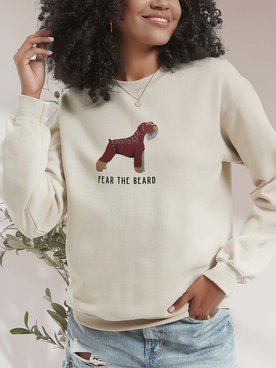 Fear the Beard Sweatshirt (Embroidered) of a Schnauzer(Brown) product image (2)