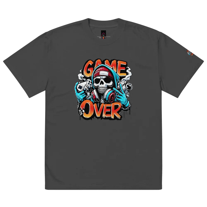 Game Over Skull Street Art Oversized Tee product image (5)