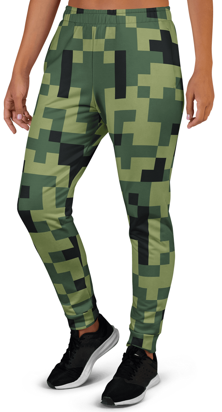 Military Green Camouflage Pixels Camo Pattern Women's Joggers product image (2)