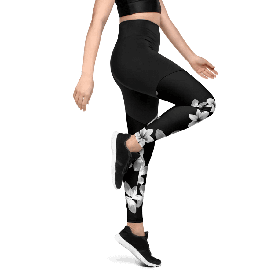 Volcanic Ash Caribbean Flower Print | Sports Leggings product image (7)