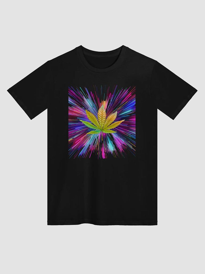 Vibrant Cannabis Leaf With Light Streaks Unisex T-Shirt product image (1)
