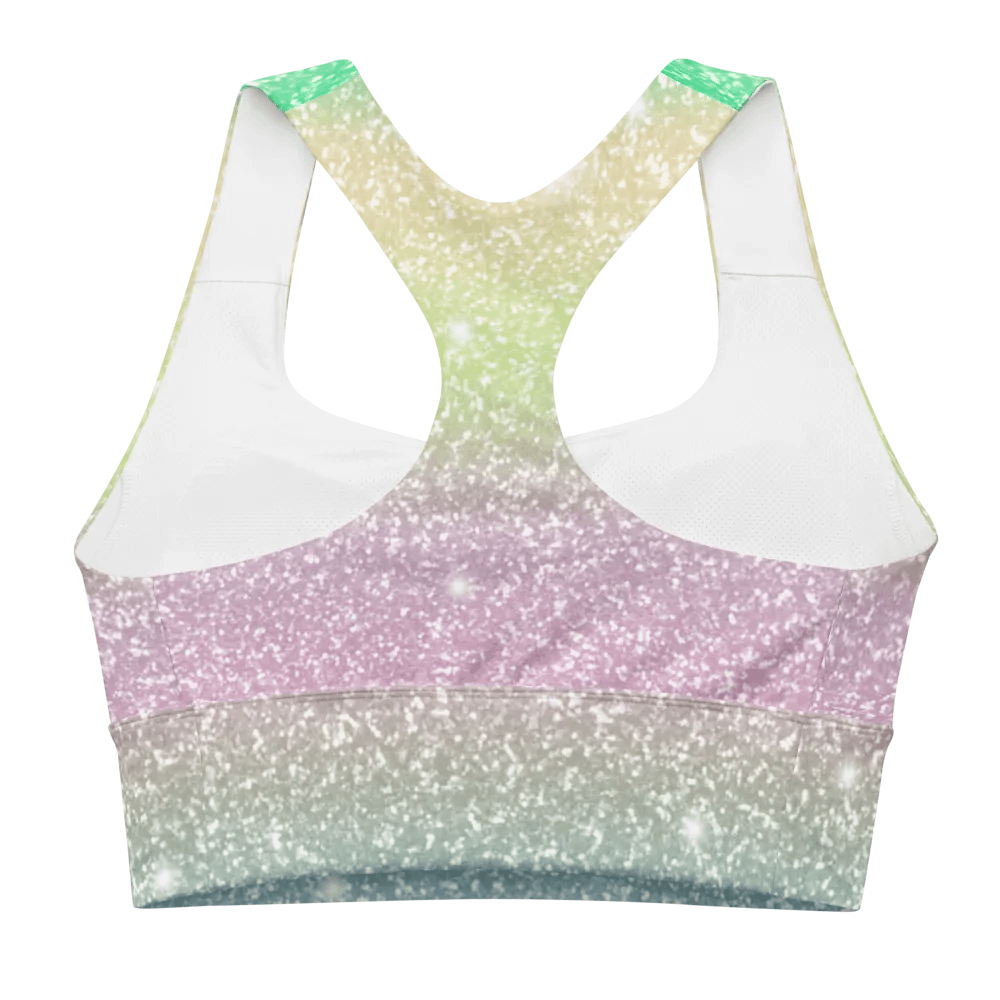 Glitter Unicorn Texture Design Longline Sports Bra - 11 product image (3)