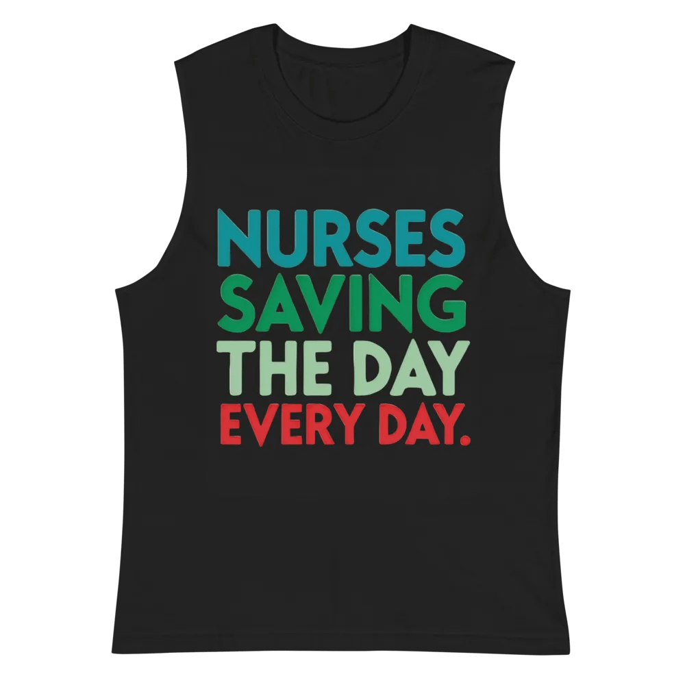 Heroic Nurses Slogan , Everyday Heroes Muscle Tank product image (3)
