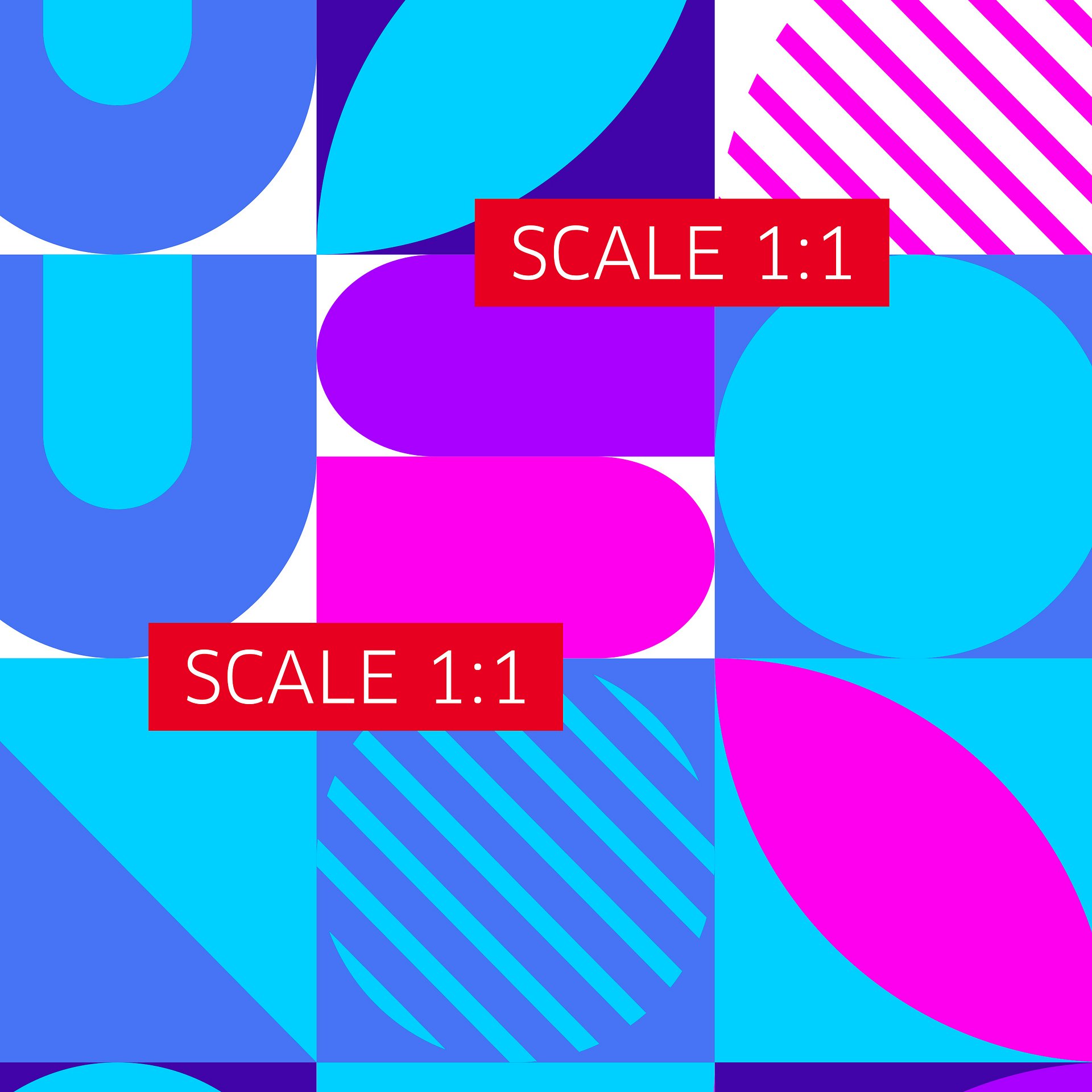 Bauhaus Synthwave #4 poster (pink-blue) — abstract poster, retrowave print, vaporwave geometric art, 1980s print, 1930s wall decor product image (4)