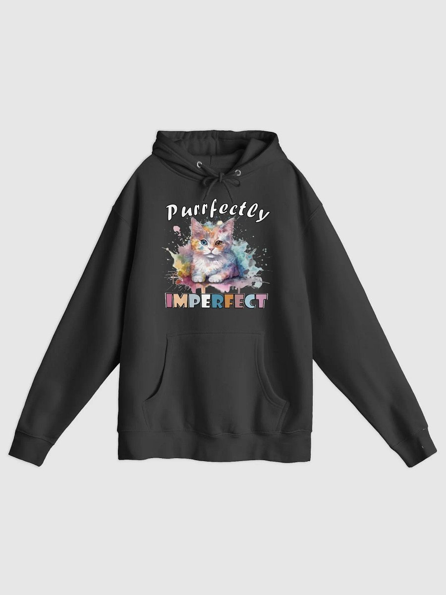 Purrfectly Imperfect Cat Illustrated Pullover Hoodie (Front Only) product image (2)