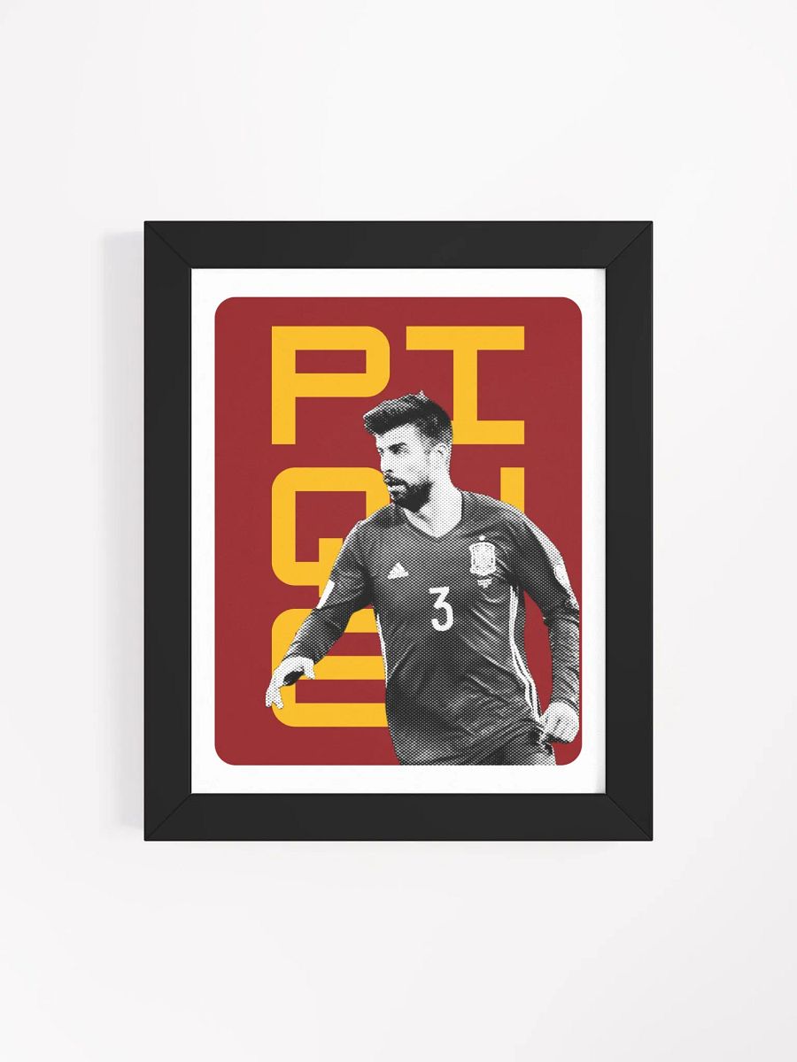 Gerard Piqué BW Spain Name Art Framed Print product image (4)