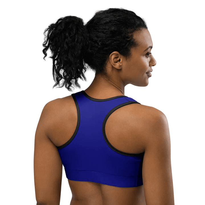 Plain Color Navy Blue Sports Bra product image (2)