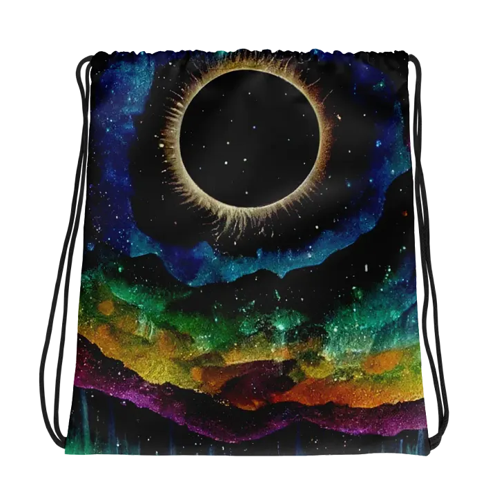 Cosmic Eclipse Drawstring Backpack product image (1)