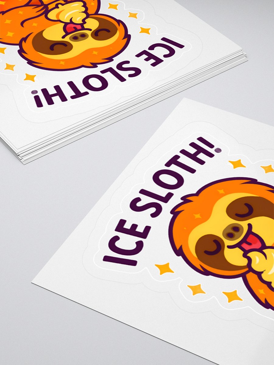 Ice Sloth! – Funny Sloth Ice Cream 3" Sticker | Sloths Having Snacks Collection product image (4)