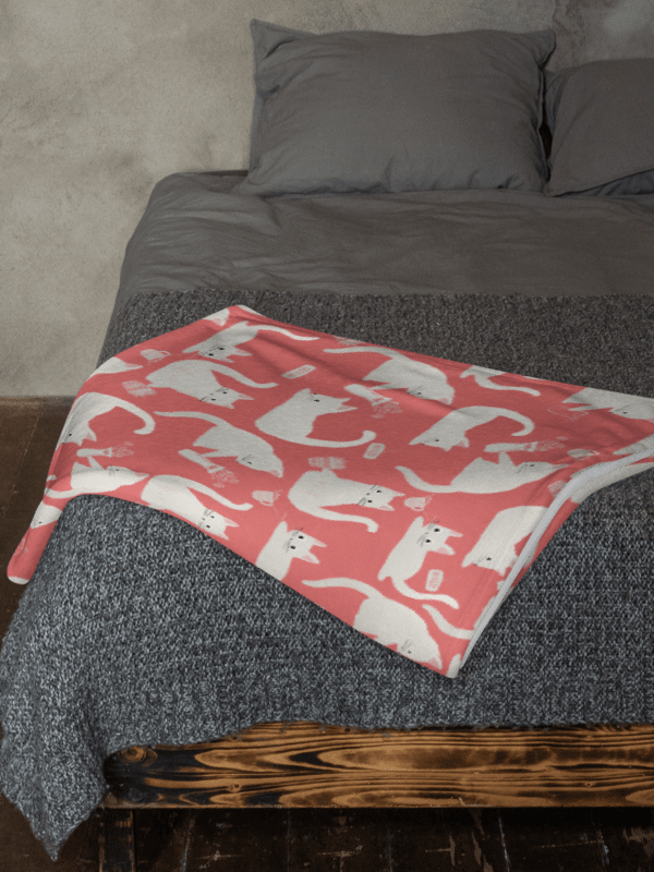 Bad Cats Knocking Stuff Over Throw Blanket, Pink product image (9)