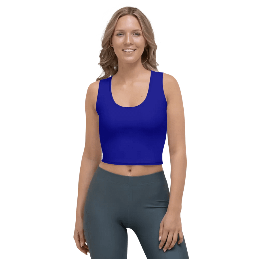 Plain Color Navy Blue Crop Top product image (1)