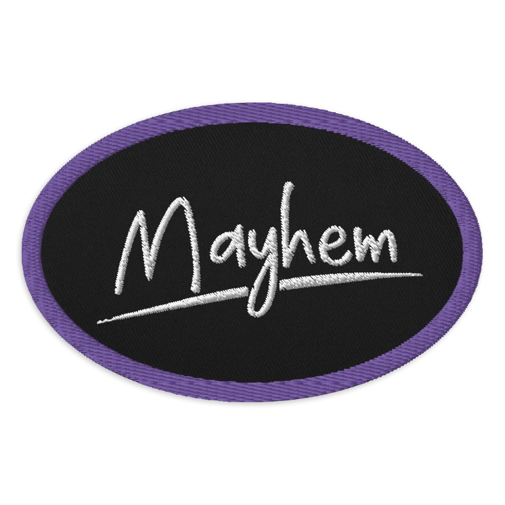 Mayhem Embroidered Patch (Oval) product image (1)