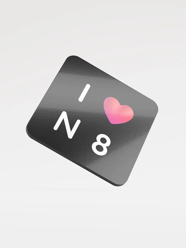 I ❤️ N8 Glossed Cork Coaster product image (1)