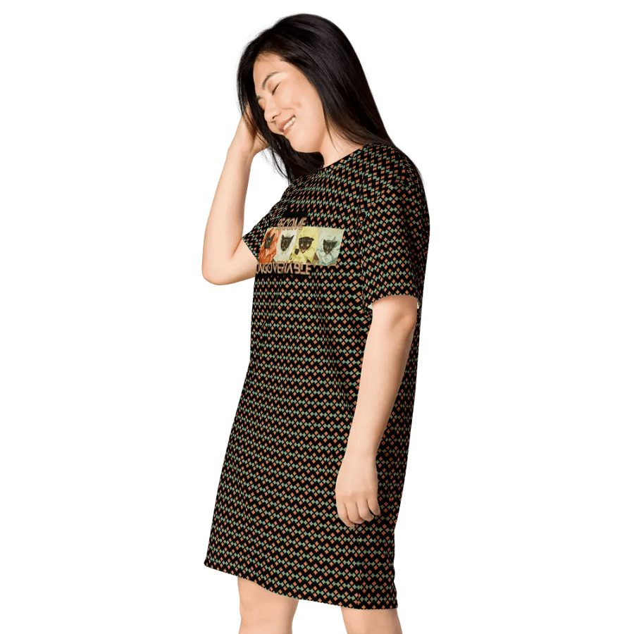 KC, Become Ungovernable (cats), Patterned Tee Dress product image (3)