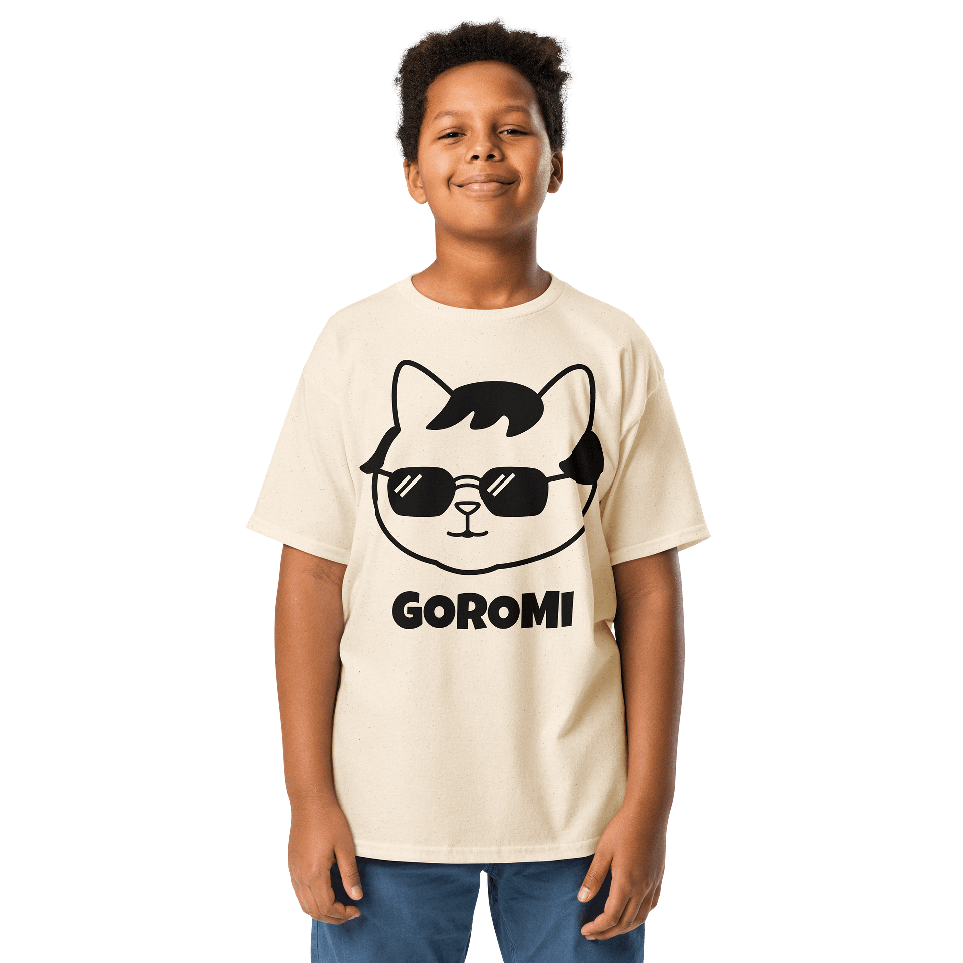 Goromi the Cat in Wig - Unisex Youth Heavyweight T-shirt product image (1)