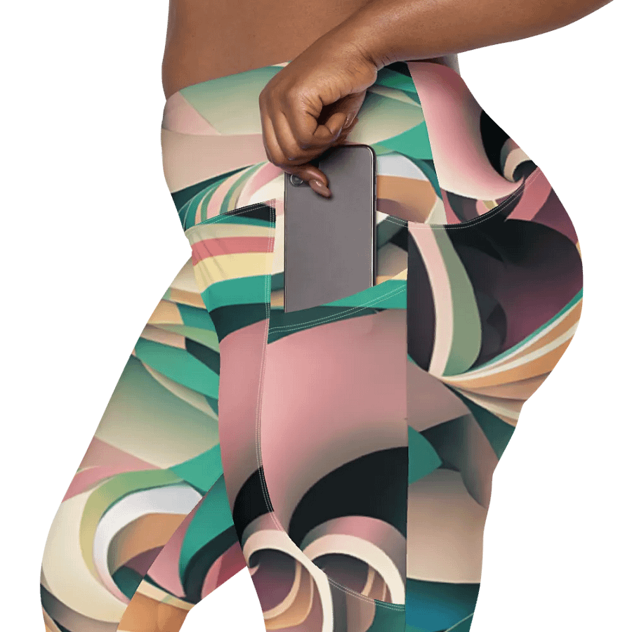 Abstract Lithographic Pattern Design Leggings with pockets - V6 product image (12)