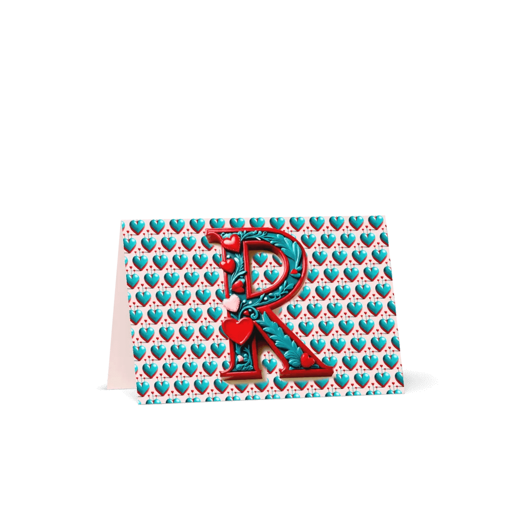 Valentine’s Monogram Letter R(5) Card product image (5)