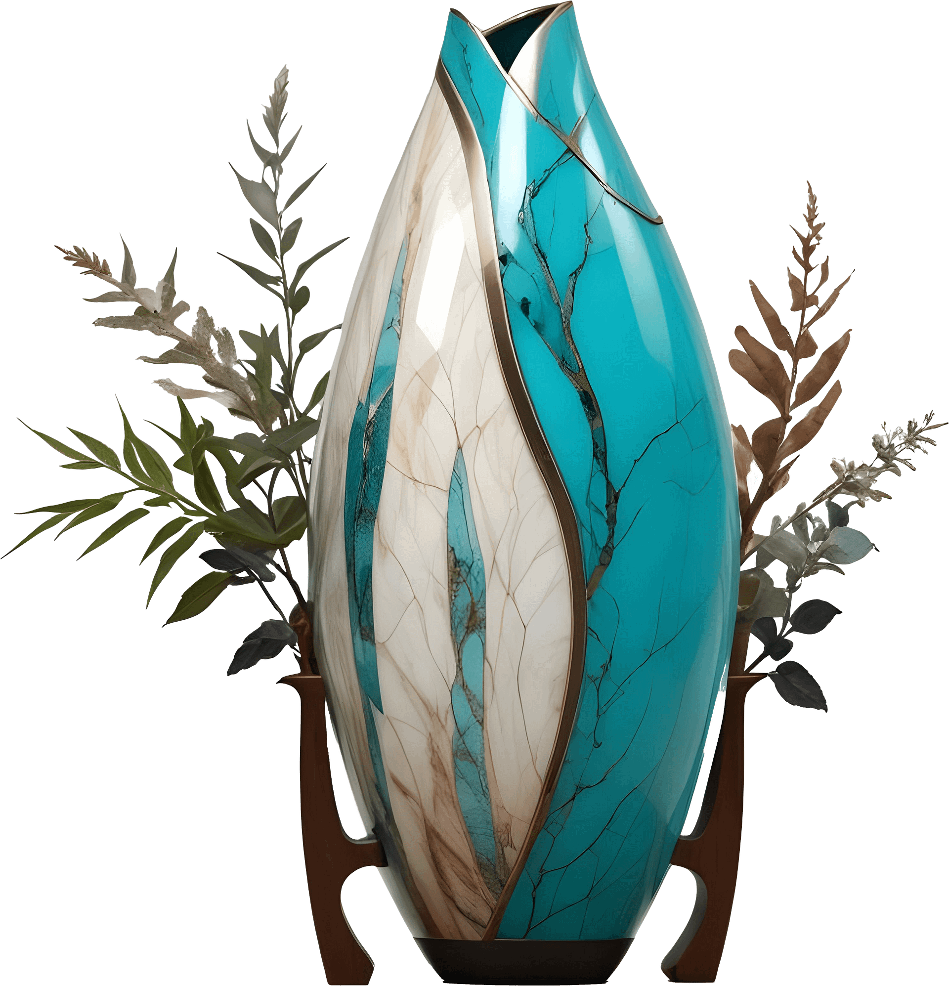 Collection song of the waves Art Deco Vase, PNG product image (1)