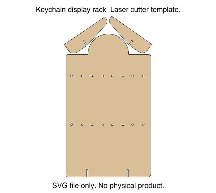 Laser cut template for keychain display rack. SVG file. product image (1)