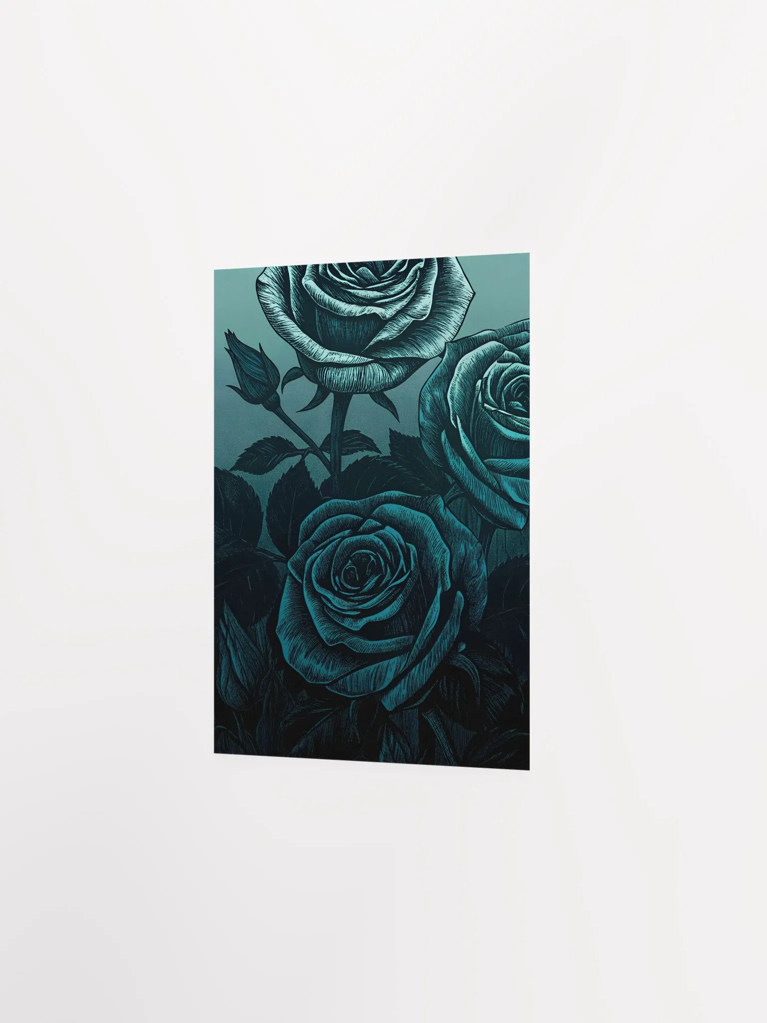 Teal Rose Garden Poster product image (5)