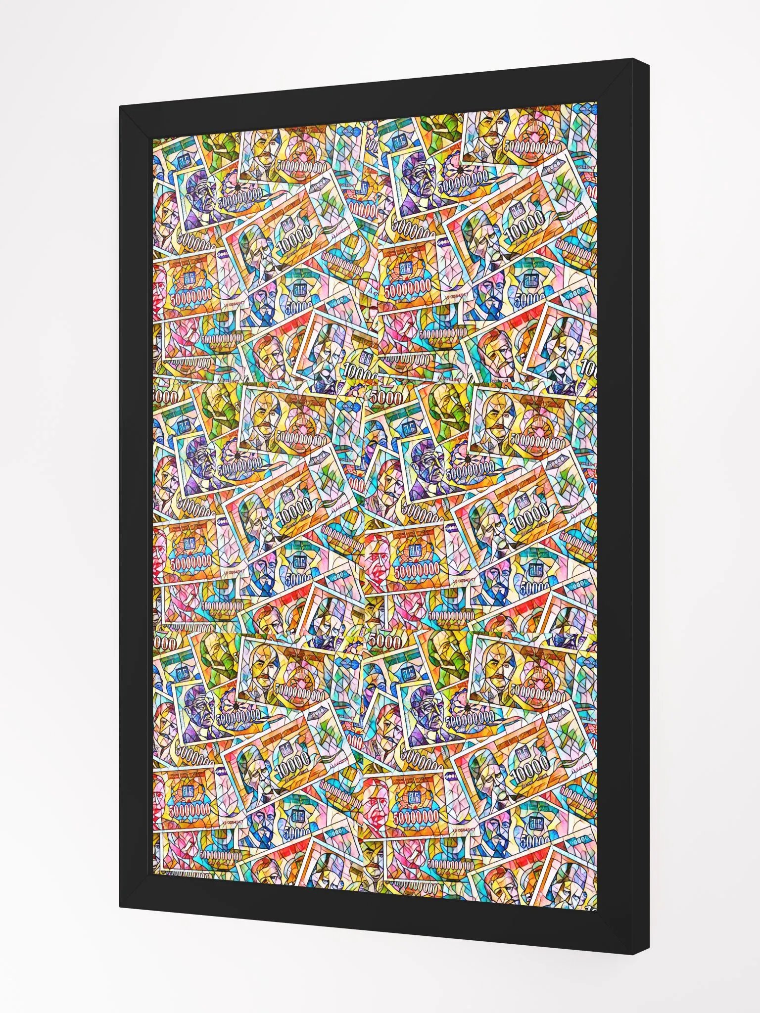 Jugoslovenski inflatorni dinar 1993 (Kolaž/mozaik) Framed High-Quality Matte Poster (in) product image (2)