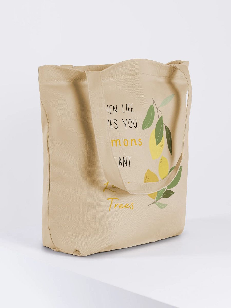 Eco-Friendly Lemon Tote Bag - Beige product image (4)