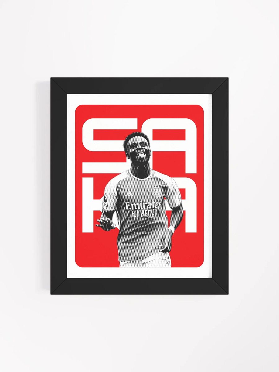 Bukayo Saka BW Arsenal Name Art Framed Print product image (3)