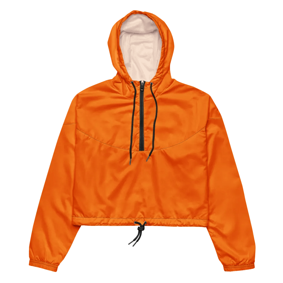 Plain Color Orange Cropped Windbreaker product image (4)