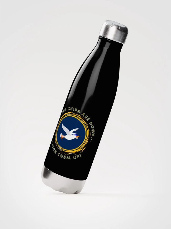 When the Chips are Down I Pick Them Up! Black Water Bottle product image (2)