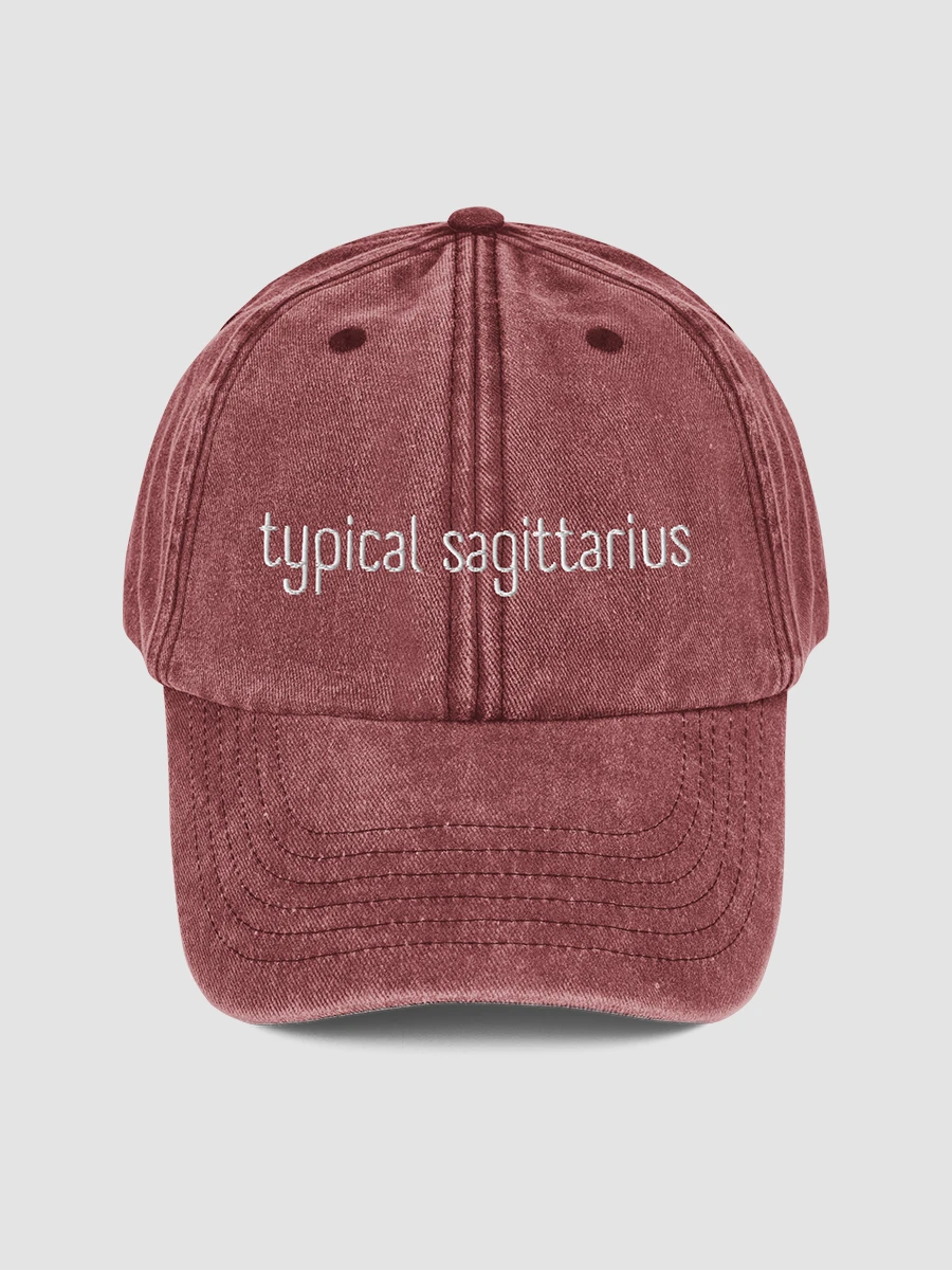 Typical Sagittarius White on Red Vintage Wash Dad Hat product image (1)