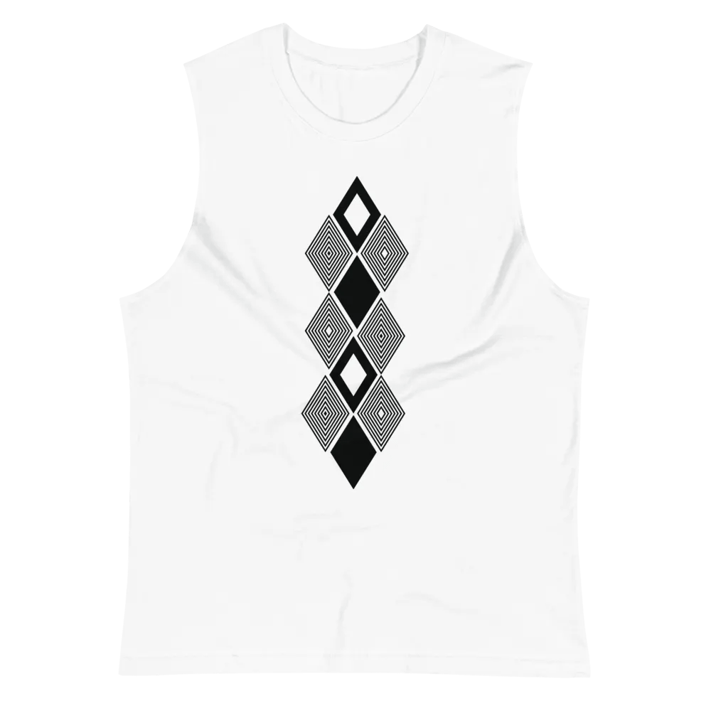 Black and white triangle design Muscle Tank product image (3)