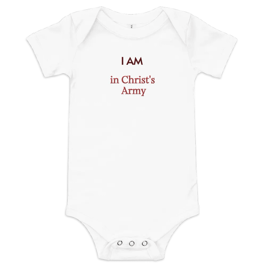 I AM in Christ's Army Baby Short Sleeve Embroidered product image (1)
