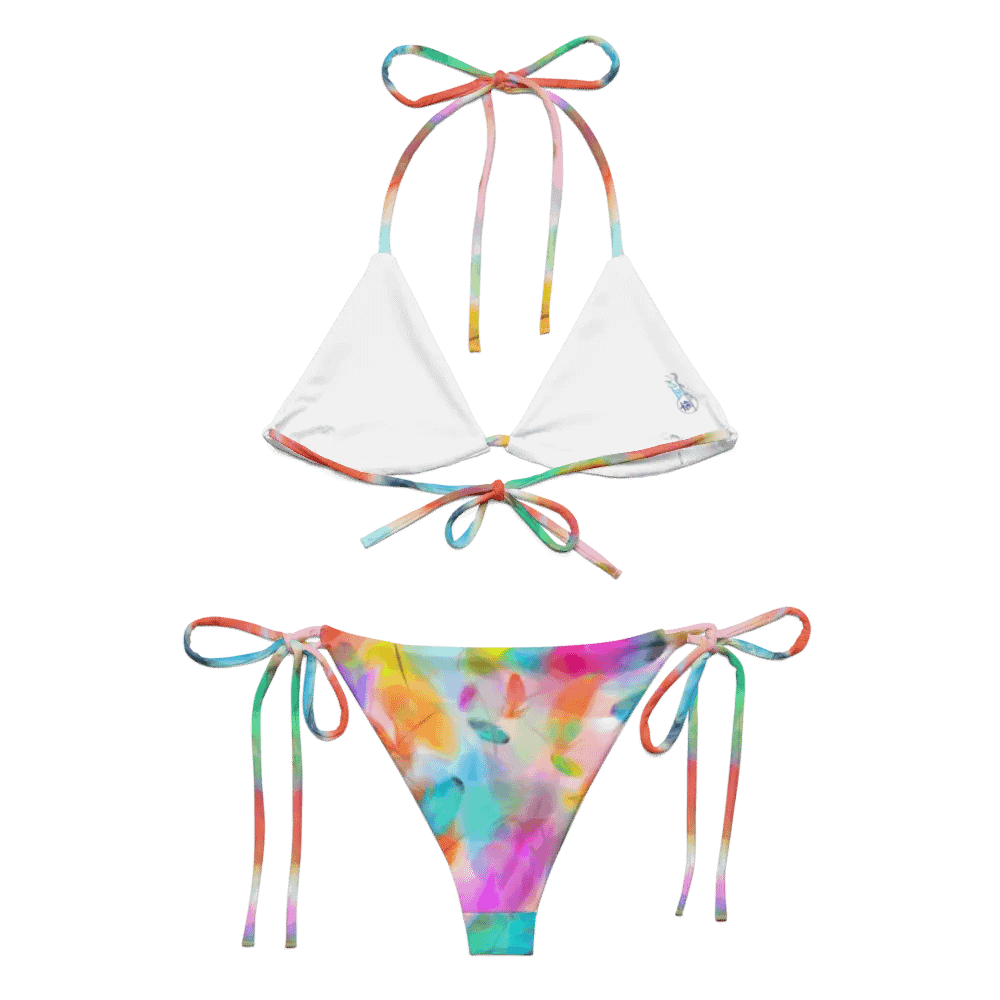 Colorful Feather Pattern Design String Bikini - v4 product image (5)