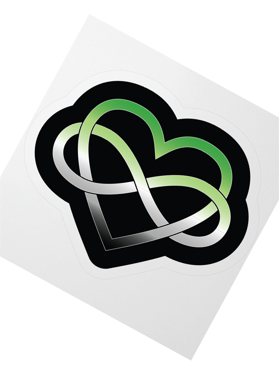 Aromantic Pride Gradient Polyamory Infinity Heart Sticker product image (5)