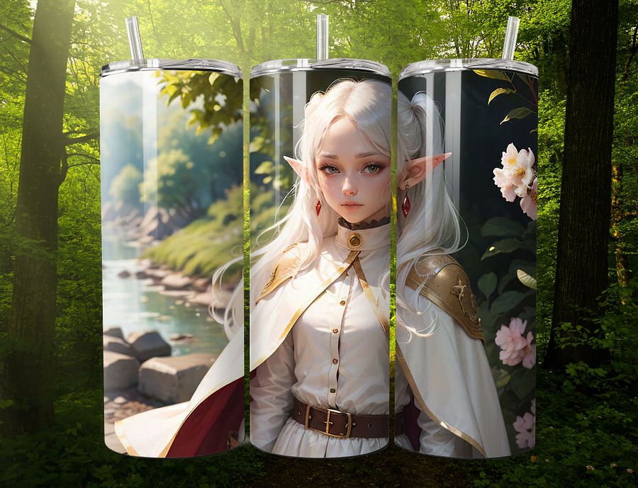 Frieren Inspired 20 oz Stainless Steel Tumbler – Magical Anime Design product image (1)