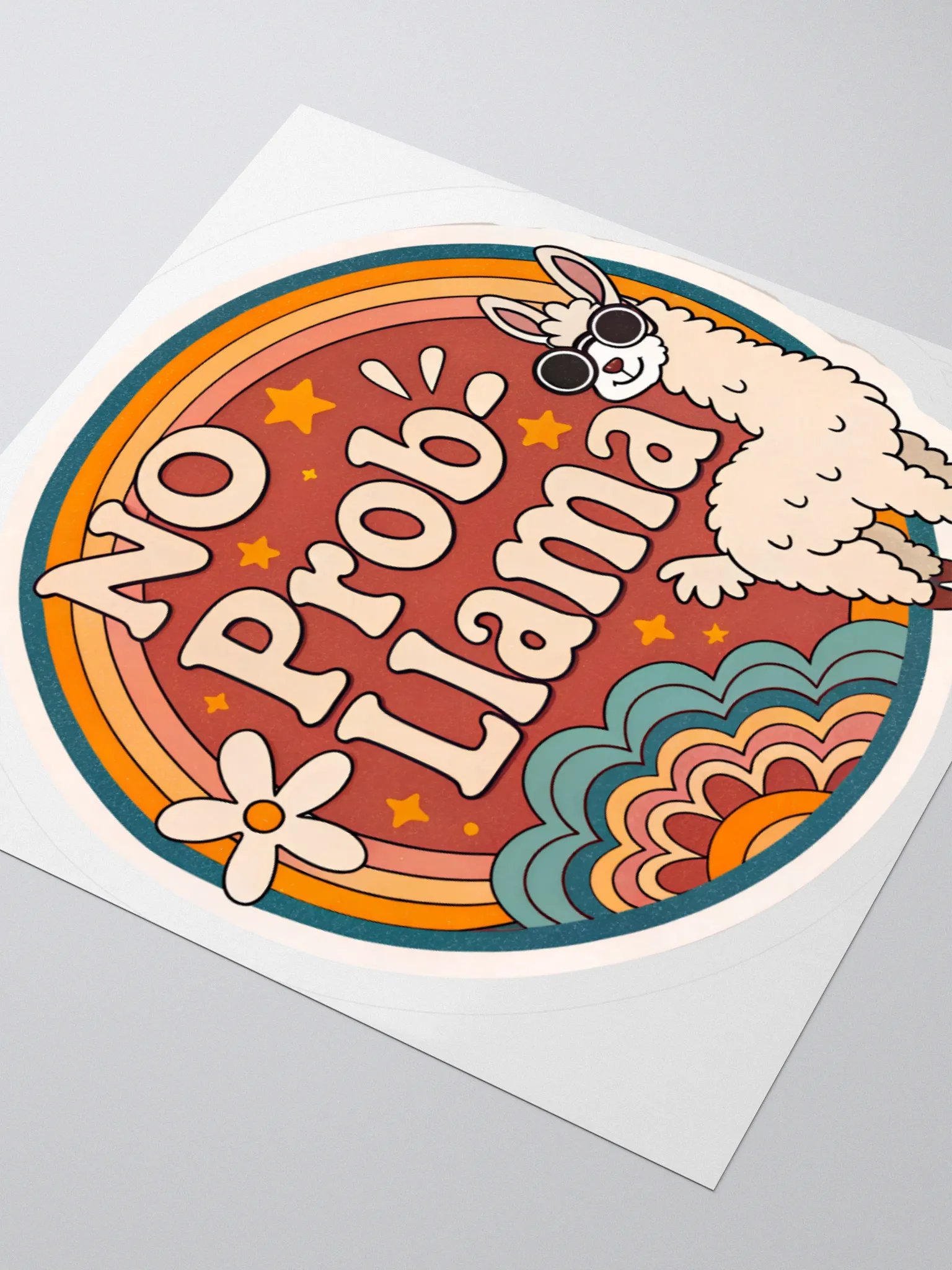 No Prob-Llama Retro Sticker product image (3)