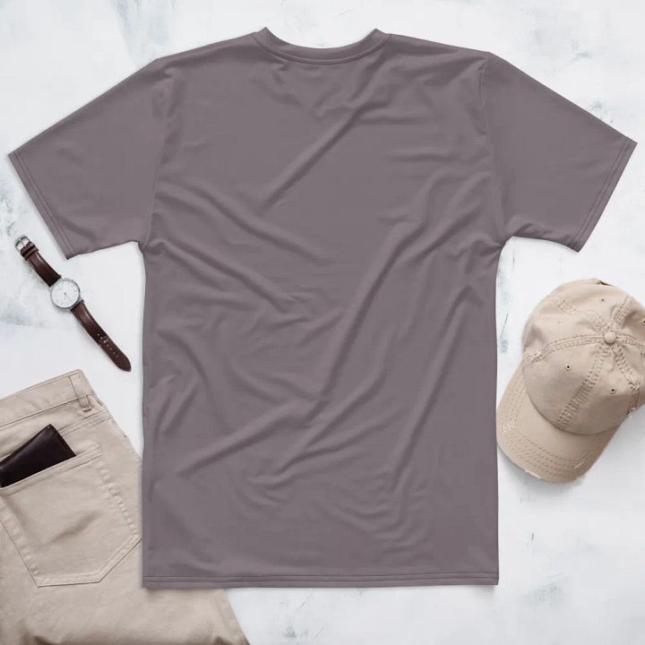 Plain Medium Gray True Summer Men's Crewneck Polyester Heavyweight Premium T-Shirt by Treasure Pie product image (2)