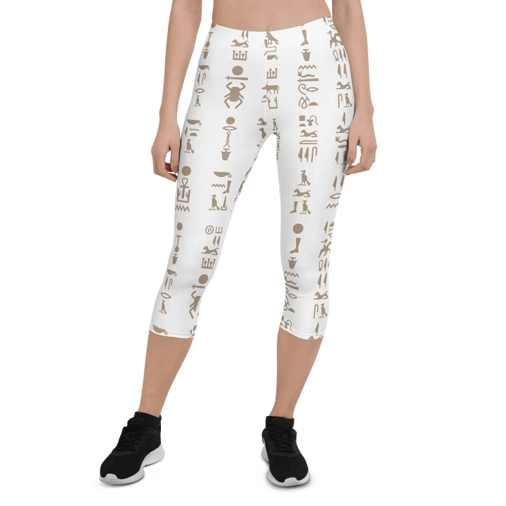 Isis White All-Over Print Capri Leggings product image (1)