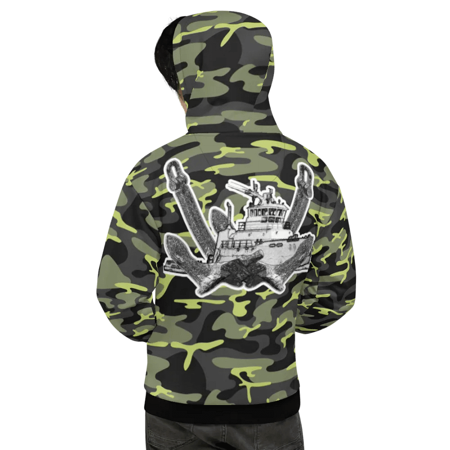 Green Camouflage Twin Anchor Titan tug Hoodie product image (11)