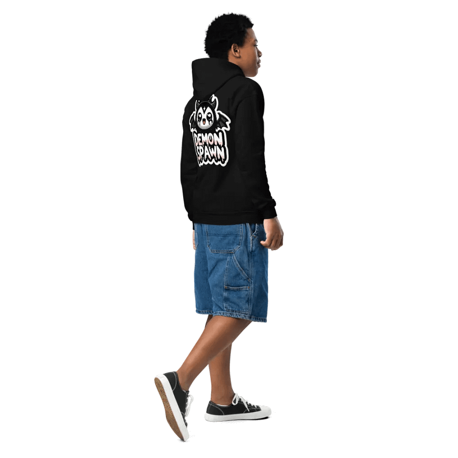 LITTLE EMO Bubble Text Youth Demon Spawn(Bat) Hoodie product image (5)