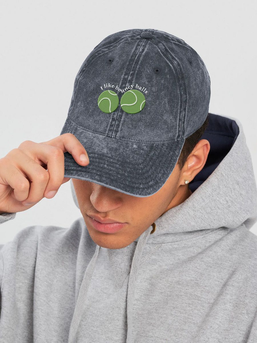 Fun Tennis Balls Embroidery Vintage Denim Hat product image (28)
