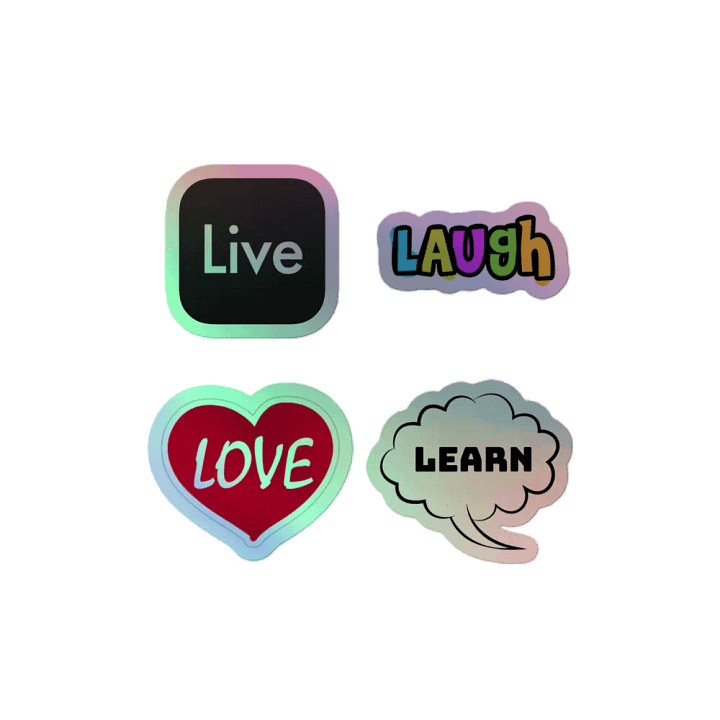 "Live, Laugh, Love, Learn" Holographic Sticker Set product image (2)