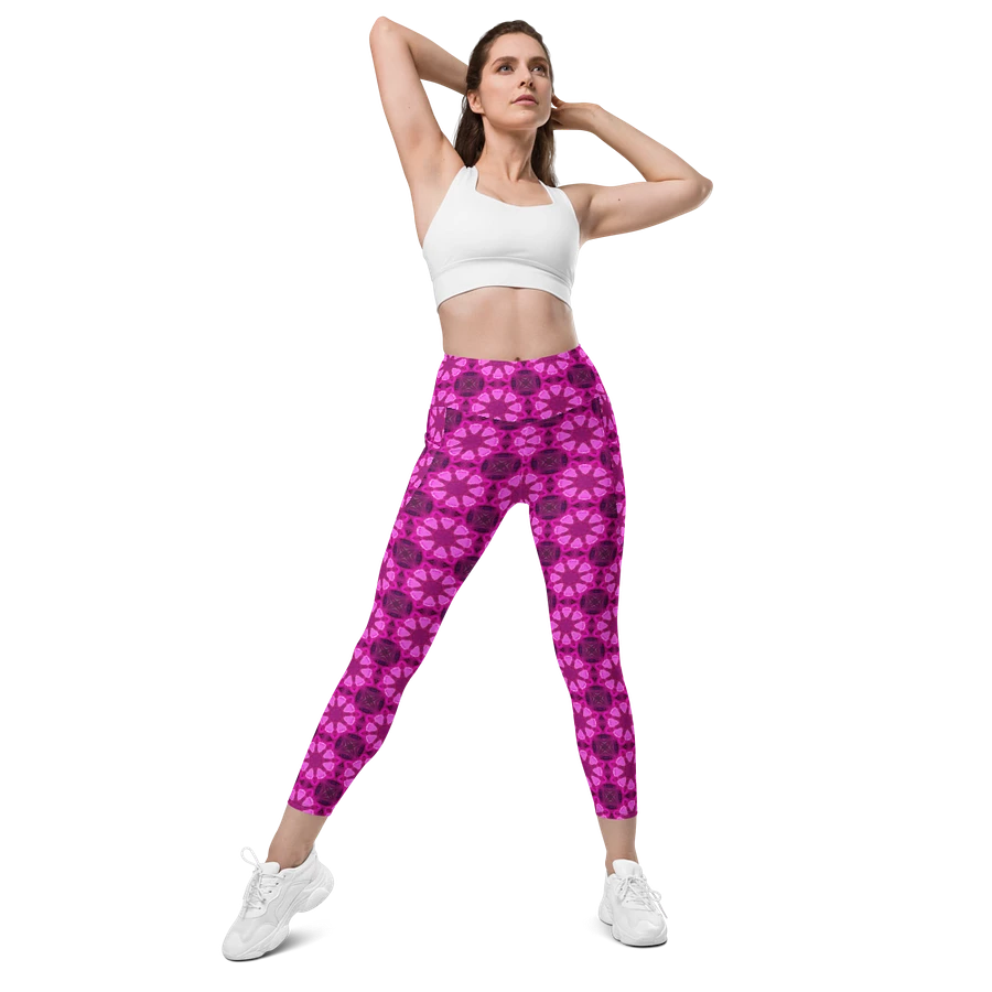 Abstract Raspberry Shapes Repeating Pattern Ladies Leggings product image (13)
