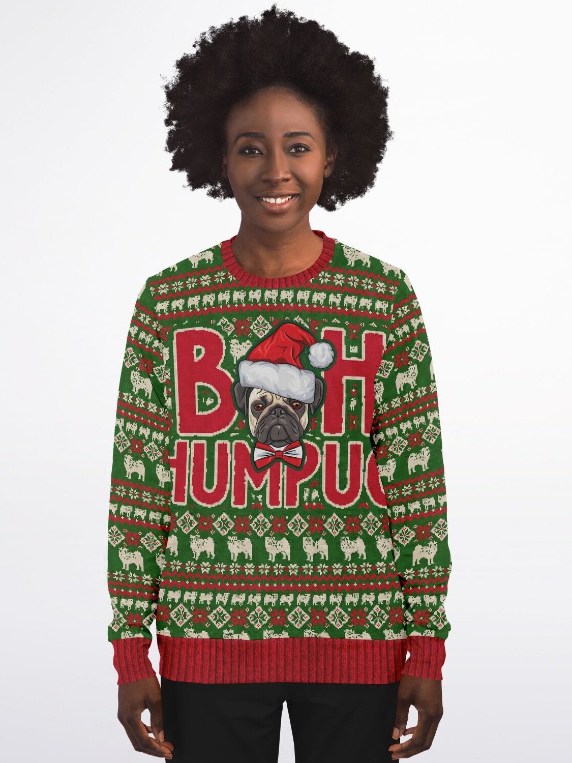 "Bah Humpug" Christmas Sweatshirt | Funny Pug Dog Holiday Sweater | Dog Mom Christmas Outfit | Pet Lover Gift product image (1)